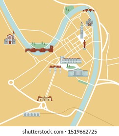 Verona Veneto Italy map vector illustration