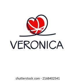 Nombre femenino de Veronica Calligraphy, ilustración vectorial.