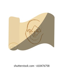 veronica washes face jesus christ - shadow vector illustration eps 10