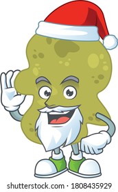 Verrucomicrobia Santa cartoon design concept with ok finger. Vector illustration