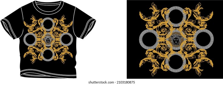 el color de fondo del diseño de camisetas de versachi es negro y el color de la camiseta es un hermoso color negro y hermoso diseño