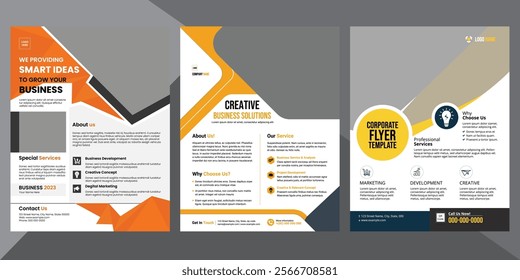 Versatile 3-in-1 business flyer bundle featuring modern designs for marketing, events, and promotions—perfect for any industry!