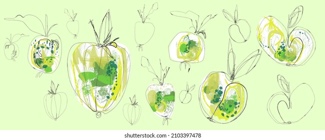 A versatile background in muted pastel calm colors. Creative pictorial art header with different shapes and textures. Collage. Vector