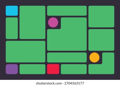 Versátiles diseños de cuadrícula de Bento con Formas geométricas para Diseños creativos