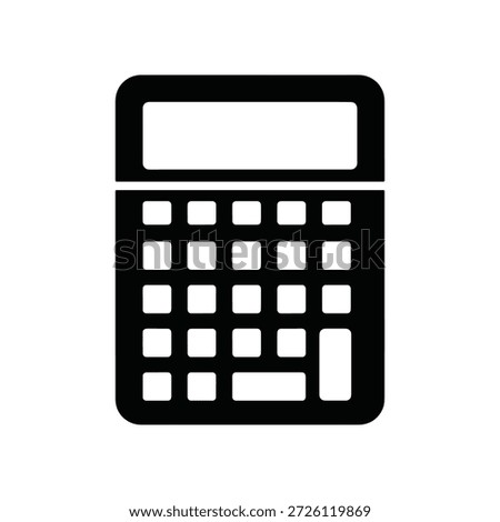 Versatile black calculator icon for finance, business, and education, symbolizing accurate computations, strategic planning, and problem-solving efficiency