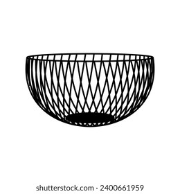 Versatile black line basket icon for logos and more. Offers a minimalistic touch, ideal for various applications