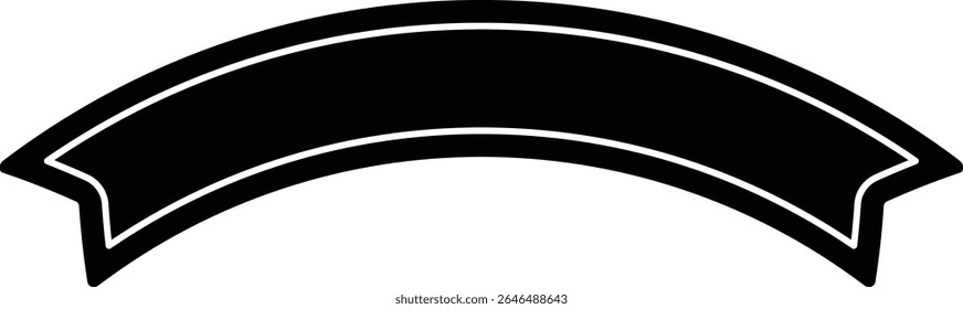 A versatile black ribbon-style banner with space for text. Great for titles and decorations.
