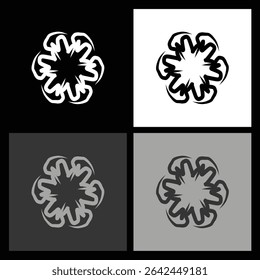 Versatile Black and White Radial Icon. High-Quality Graphic Element for Professional Logo Design and Web Applications