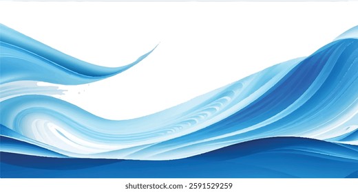 Versatile Blue and White  water ocean Abstract Curve Background with a Trendy Gradient Wave Effect, Perfect for Posters, Digital Media, and Branding
