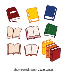 Versatile Book Icons: Elevate your projects with this set of hand-drawn book icons, perfect for adding a touch of creativity and uniqueness to your designs. Explore the world of knowledge and design