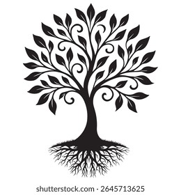 A versatile bundle of 200 black tree vector illustrations featuring diverse tree shapes, forest elements, leafless trees, pine trees, tropical silhouettes, and minimalist plant icons. Perfect for logo