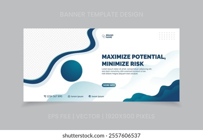 Versatile business banner template featuring sleek lines, vibrant accents, and editable placeholders for custom branding