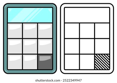 Logo calculadora versátil, ícone e gráfico. EPS vetor de arte de linha minimalista, editável e escalável para web, aplicativos, impressão e design UX UI.