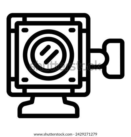 Versatile camcorder icon outline vector. Footage action instrument. Adventure compact cam