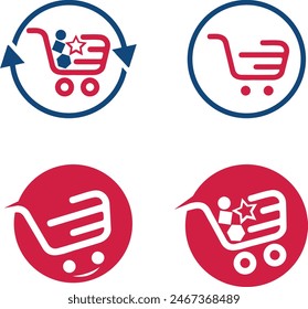 Versatile cart logo icon set, perfect for retail, e-commerce, and online shopping branding needs.