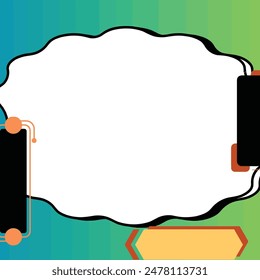 Ein vielseitiges Handy-Mockup mit einem leeren Schild, geeignet für Werbung, Marketing, Werbeaktionen, digitale Kommunikation, Technologiekonzepte.