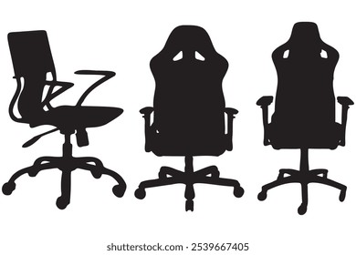 Versatile Chair Silhouettes: Office, Gaming, and Wooden Designs