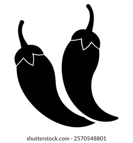 Versatile Chilli Silhouette Icon for Food and Graphic Designs