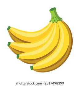 A versatile and clean vector illustration of bananas, perfect for a wide range of design projects including packaging, branding, and children's illustrations