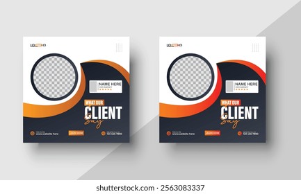 Versatile Client Testimonial and Customer Feedback Web Banner Templates – Modern Social Media Post Designs with Dynamic Color Variations