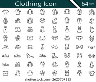 Versatile Clothing Icons Collection for Fashion and Apparel Design.