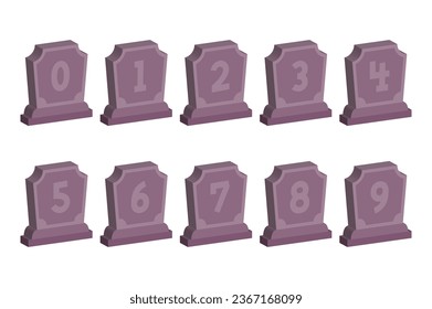 Versatile Collection of 3D Tombstone Numbers for Various Uses