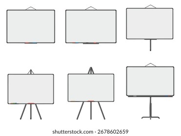 Versatile Collection of Blank Whiteboards: Wall-Mounted, Easel, and Stand Designs for Business, Education, and Presentations