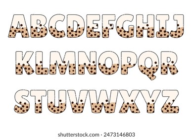 Versatile Collection of Boba Color Font Doodle Letter Illustration