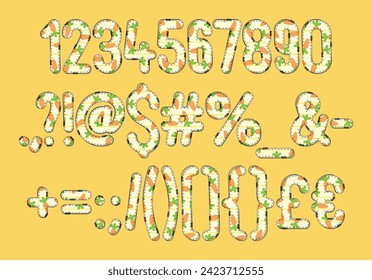 Versatile Collection of Carrot Cuteness Numbers and Punctuation for Various Uses