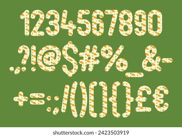 Versatile Collection of Carrot Easter Numbers and Punctuation for Various Uses