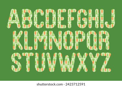 Versatile Collection of Carrots Alphabet Letters for Various Uses