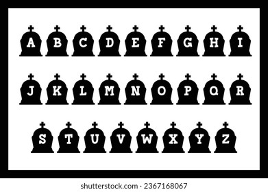 Versatile Collection of Cemetery Alphabet Letters for Various Uses