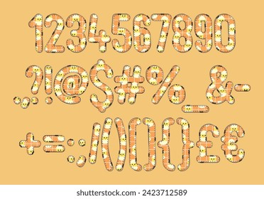 Versatile Collection of Chick Charm Numbers and Punctuation for Various Uses