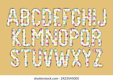 Versatile Collection of Colorful Eggs Alphabet Letters for Various Uses