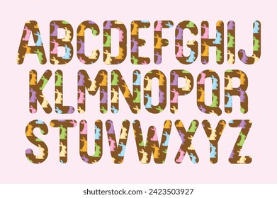 Versatile Collection of Colorful Rabbit Alphabet Letters for Various Uses