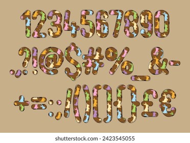 Versatile Collection of Colorful Rabbit Numbers and Punctuation for Various Uses