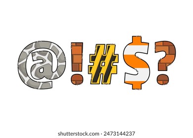 Versatile Collection of Construction Color Font Doodle Letter Illustration