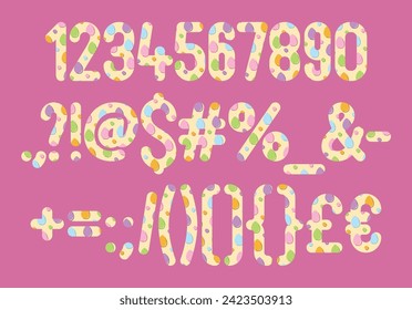 Versatile Collection of Cute Eggs Numbers and Punctuation for Various Uses