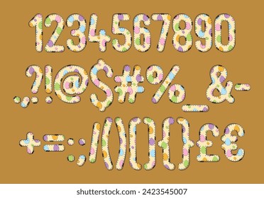 Versatile Collection of Cute Eggs Numbers and Punctuation for Various Uses