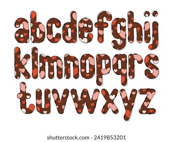 Colección versátil de letras de alfabeto de amor para diversos usos