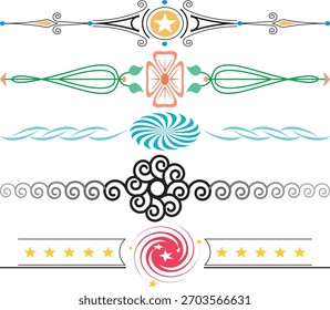 A versatile collection of decorative borders and dividers suitable for enhancing various graphic design layouts and projects.
