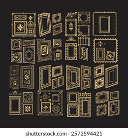 A versatile collection of decorative frames in vector format, perfect for enhancing designs with elegant, ornate, and stylish borders. Ideal for invitations, cards, and creative projects.