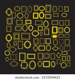 A versatile collection of decorative frames in vector format, perfect for enhancing designs with elegant, ornate, and stylish borders. Ideal for invitations, cards, and creative projects.