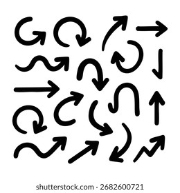 Una colección versátil de diversas Formas y estilos de flecha, perfecta para indicar dirección, progreso o resaltar información en diseños.