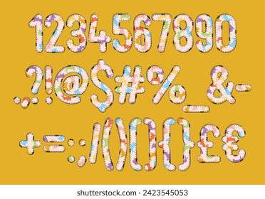 Versatile Collection of Easter Bunny Numbers and Punctuation for Various Uses