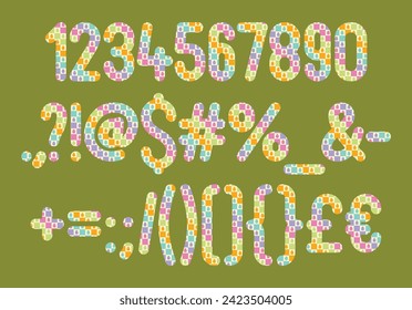 Versatile Collection of Easter Eggs Numbers and Punctuation for Various Uses