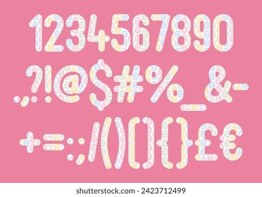 Versatile Collection of Easter Parade Numbers and Punctuation for Various Uses