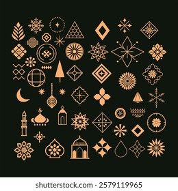 A versatile collection of geometric design element silhouettes in vector format. Perfect for logos, patterns, and modern artwork. High-quality, editable, and ready for digital use.