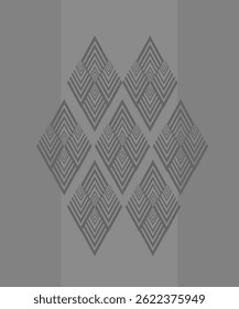 A versatile collection of geometric diamond patterns featuring precise linear detailing on various bold and neutral backgrounds including gray, red, black, white, and navy blue. Each variation offers 