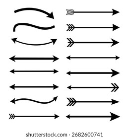 A versatile collection of graphic arrows in various styles, perfect for highlighting direction, emphasis, or flow in your designs.